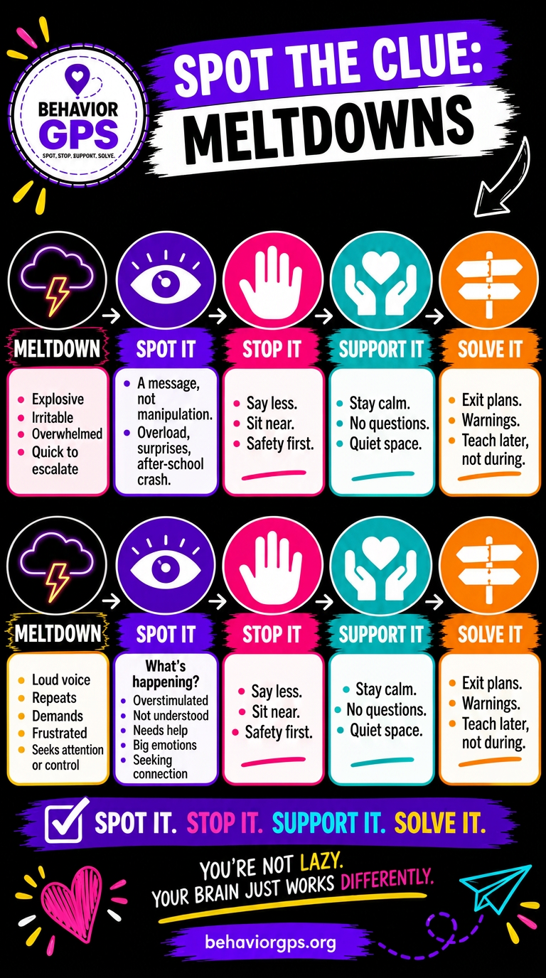 Spot the Clue chart: Meltdowns