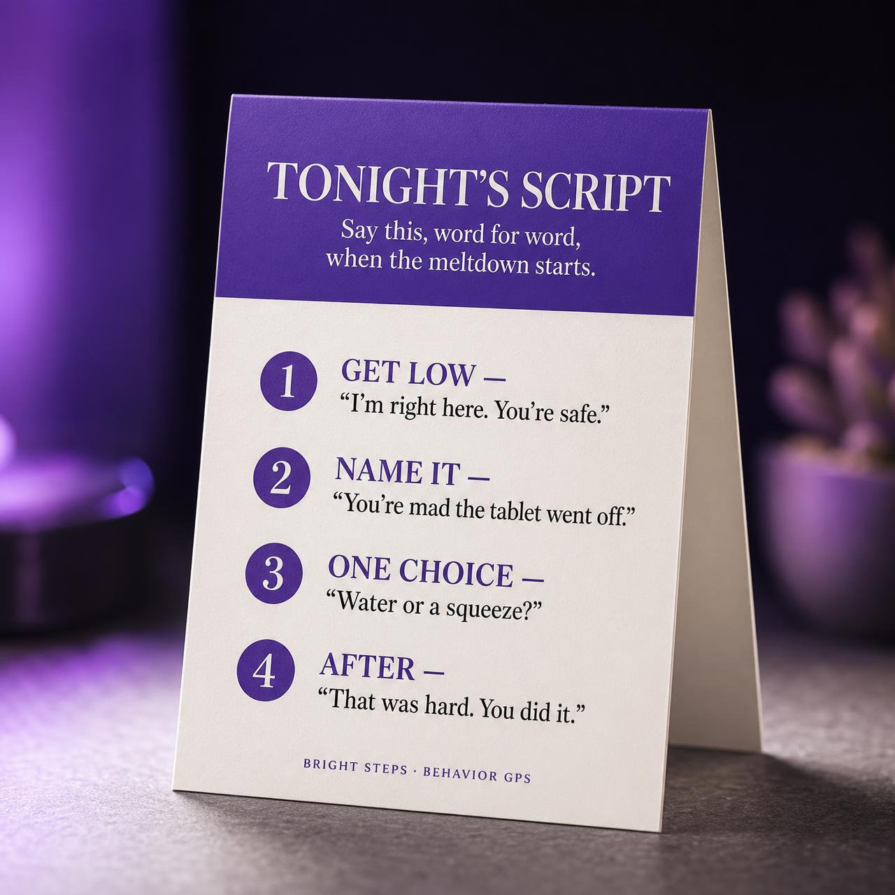 Tonight's Script mockup from the Behavior Map bundle