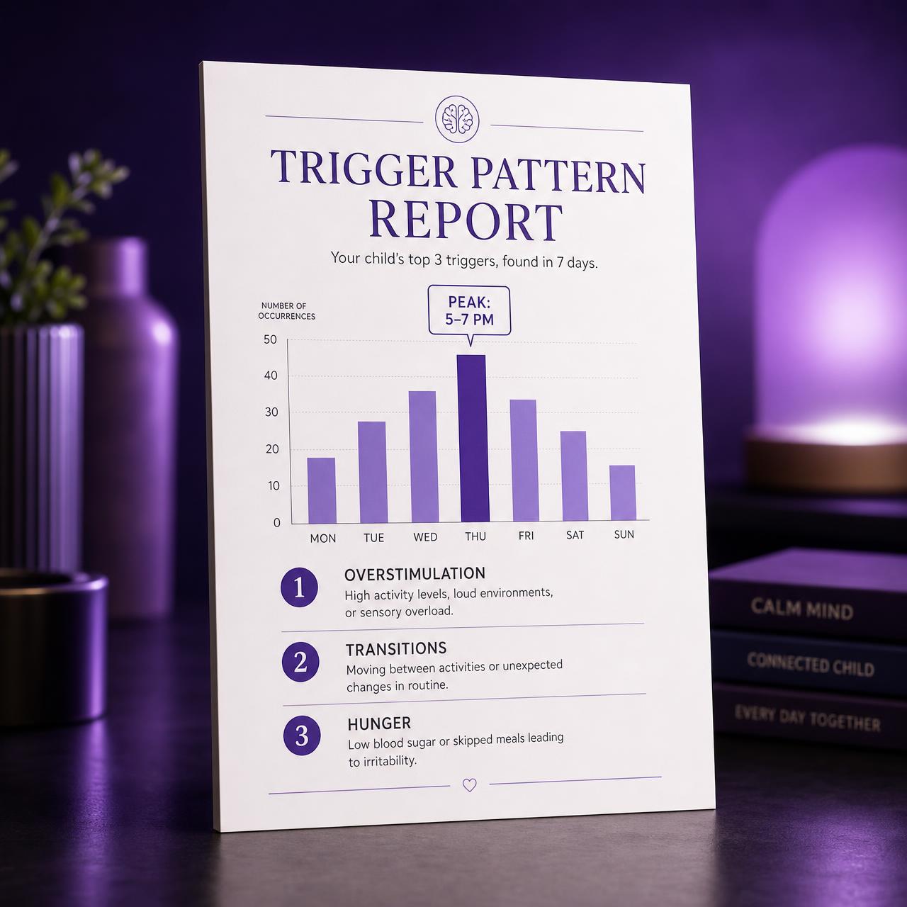 Trigger & Pattern Report mockup from the Behavior Map bundle