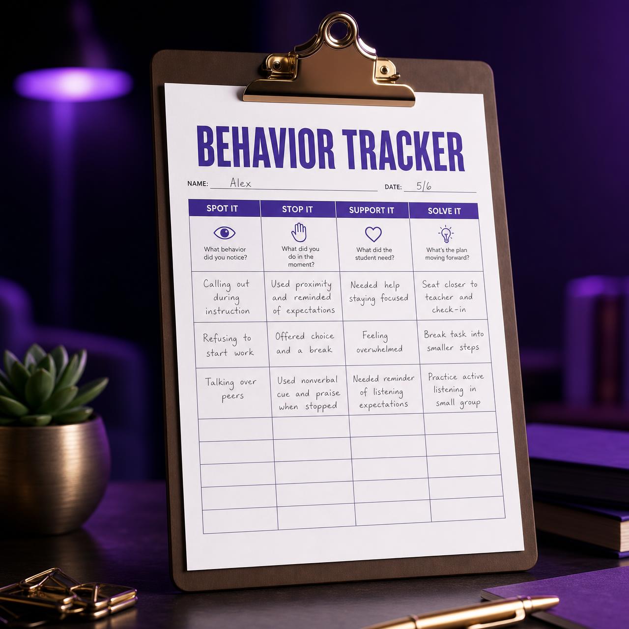 Behavior Tracker mockup from the Behavior Map bundle
