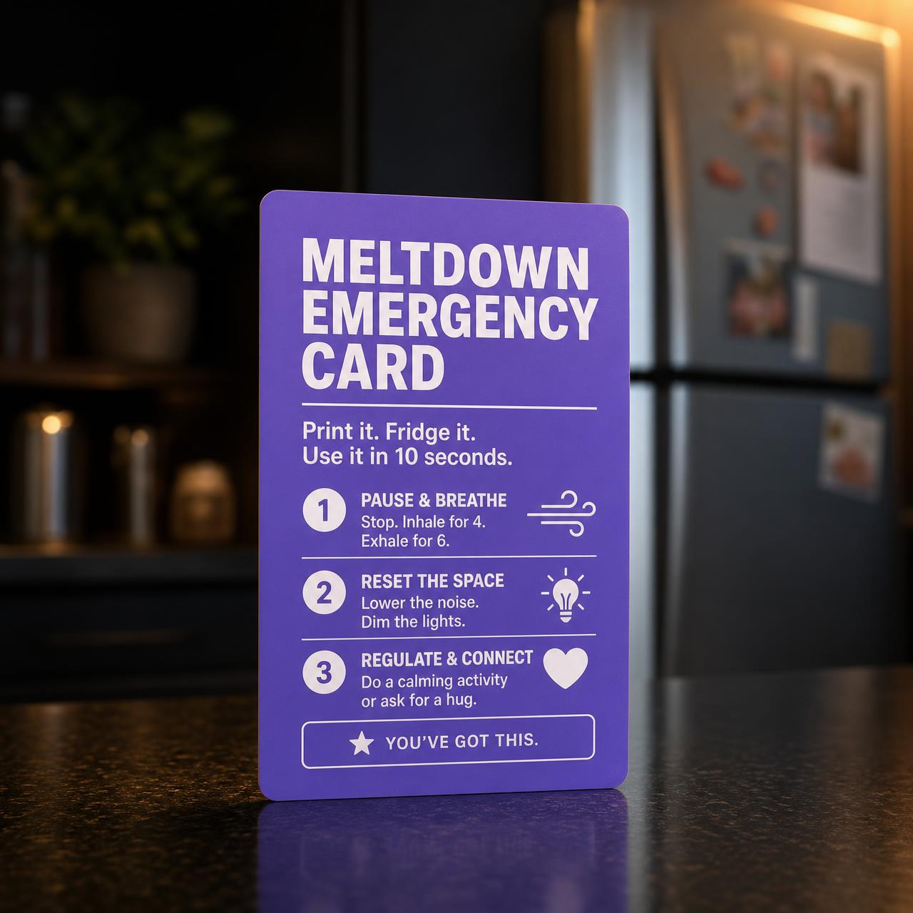 Meltdown Emergency Card mockup from the Behavior Map bundle