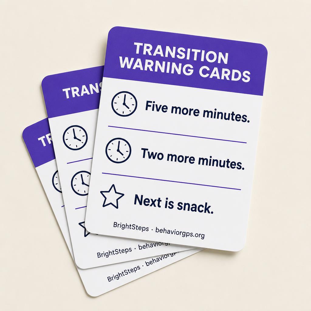 "Turn It Off" Transition Cards printable mockup